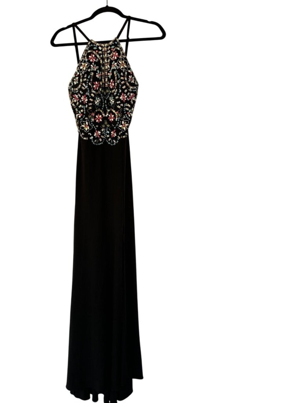 blonde nites  size 3 evening gown maxi long sleek hidden back zipper pastal colo